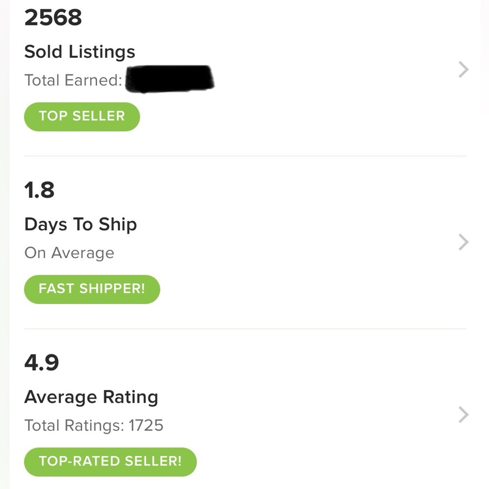 Top rated seller! Thanks for all the love ❤️